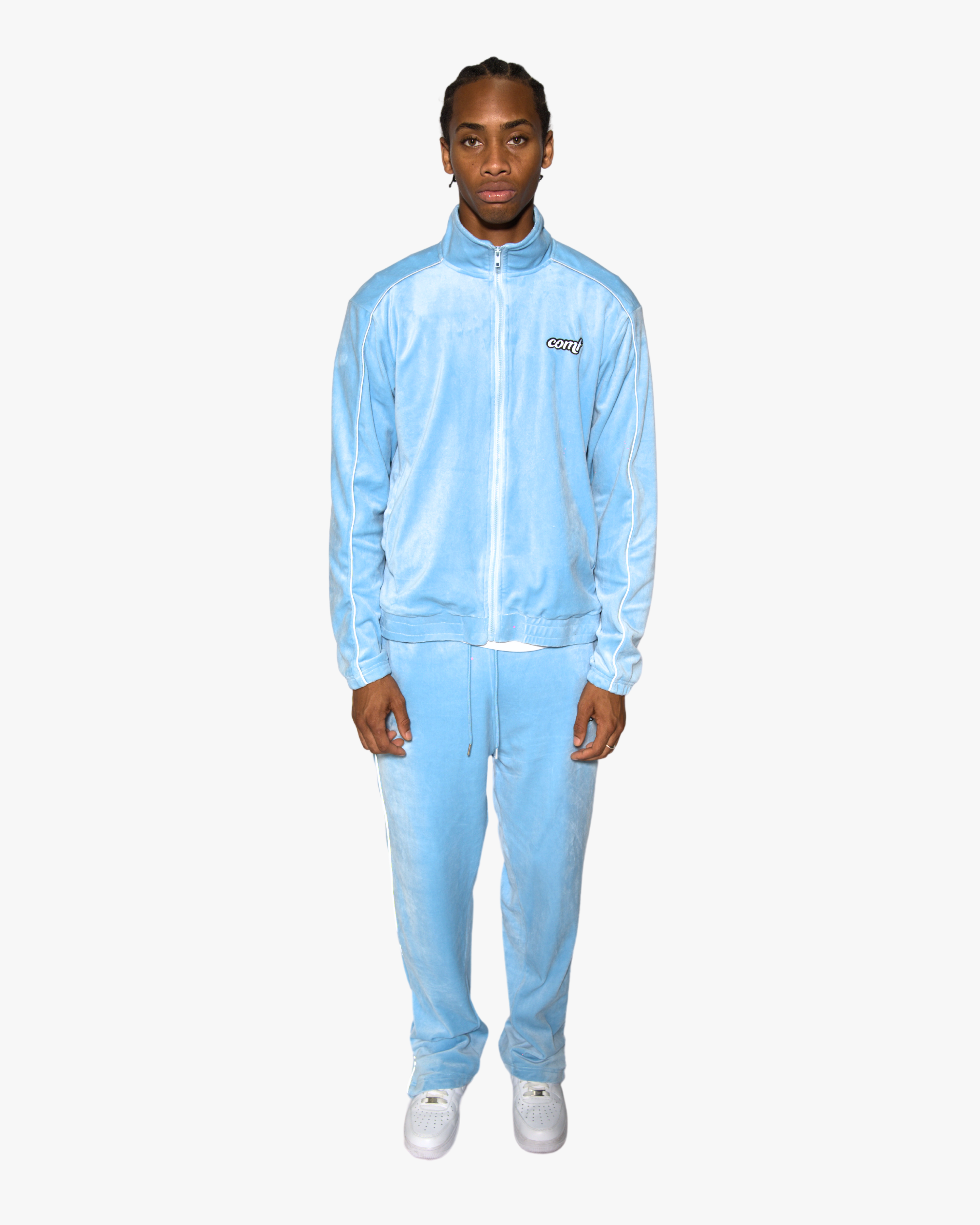 The Comf Velour Jacket "Powder Blue"