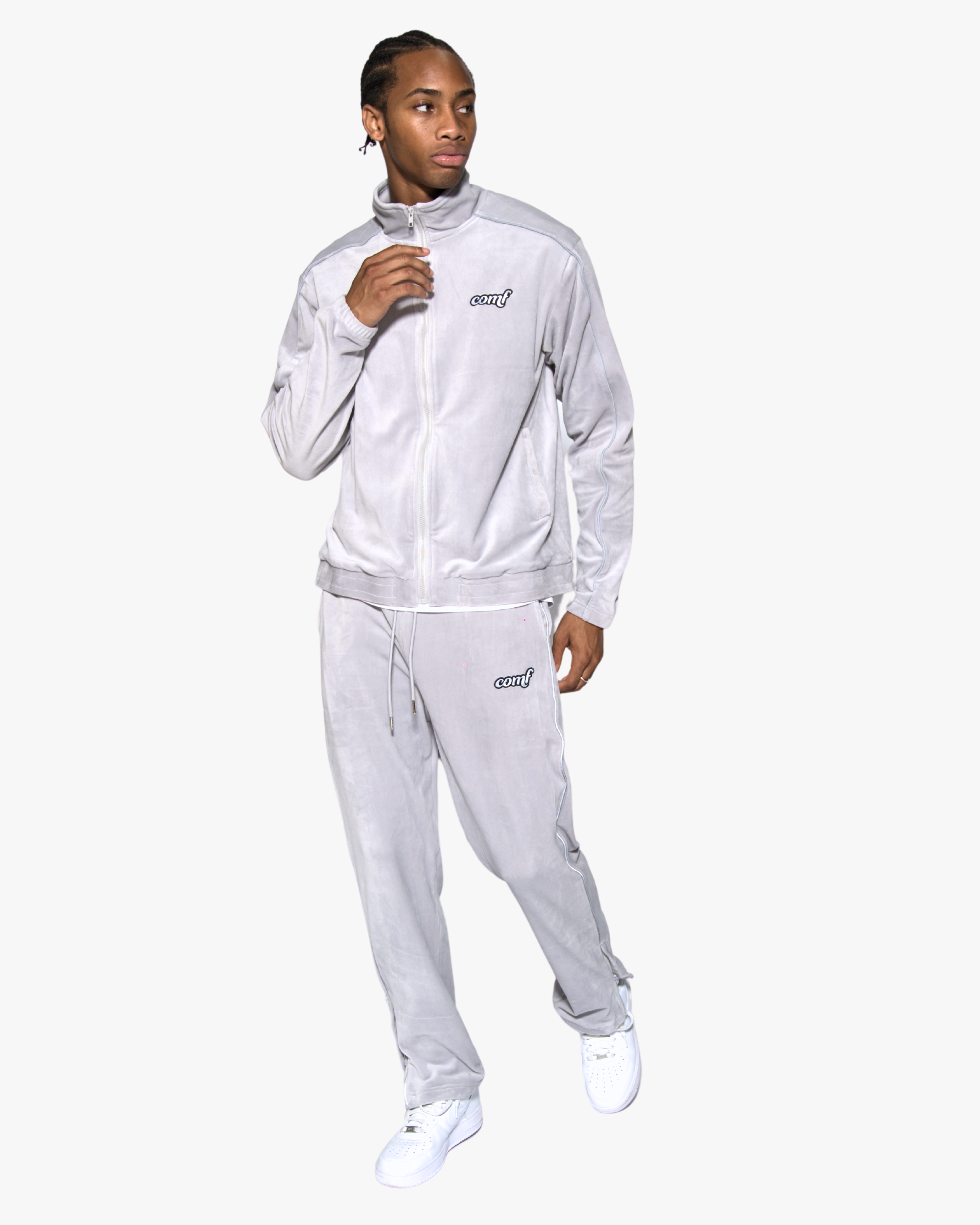 The Comf Velour Pant "Silver Surfer"