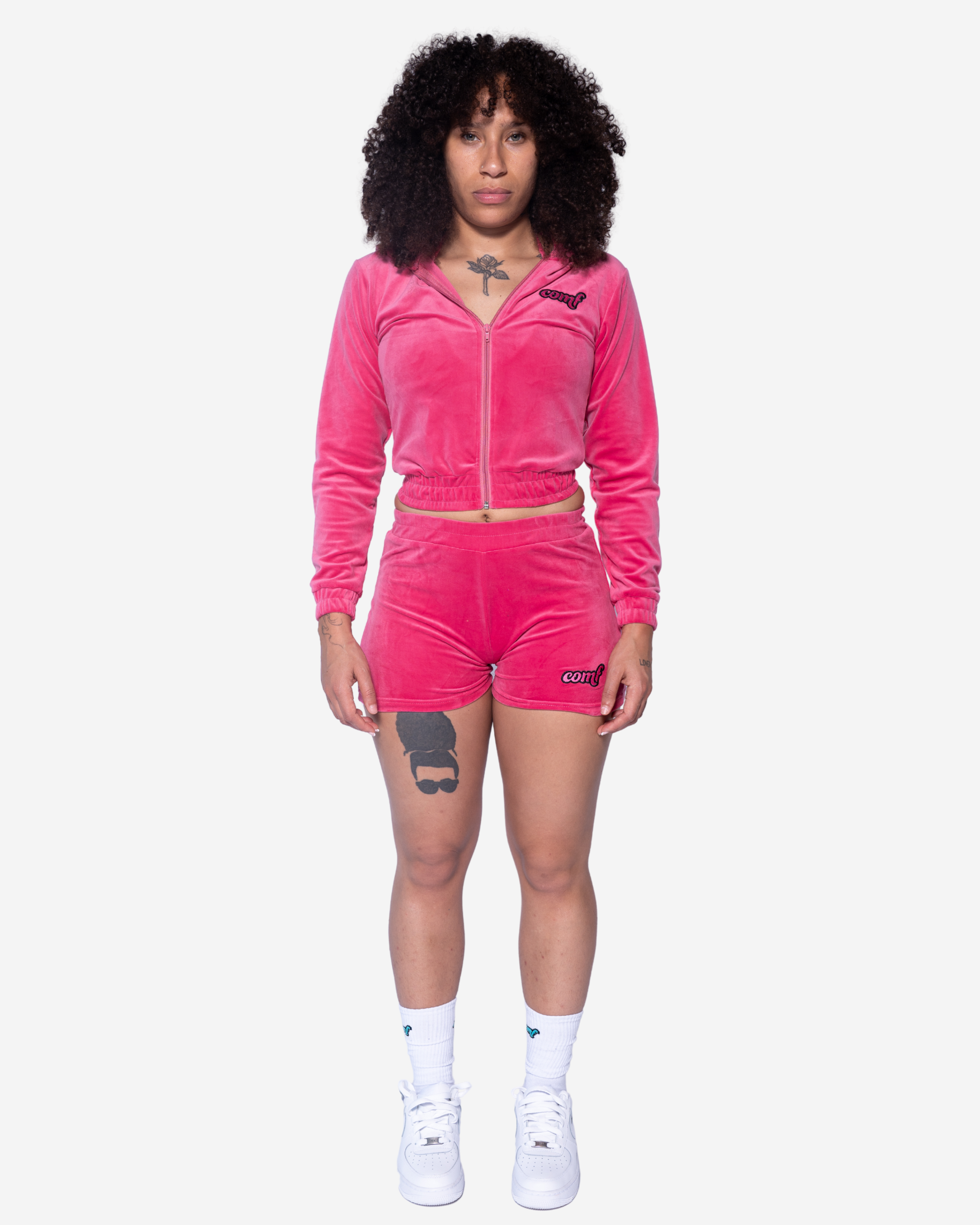 The Comf Women's Velour Shorts "Pink"