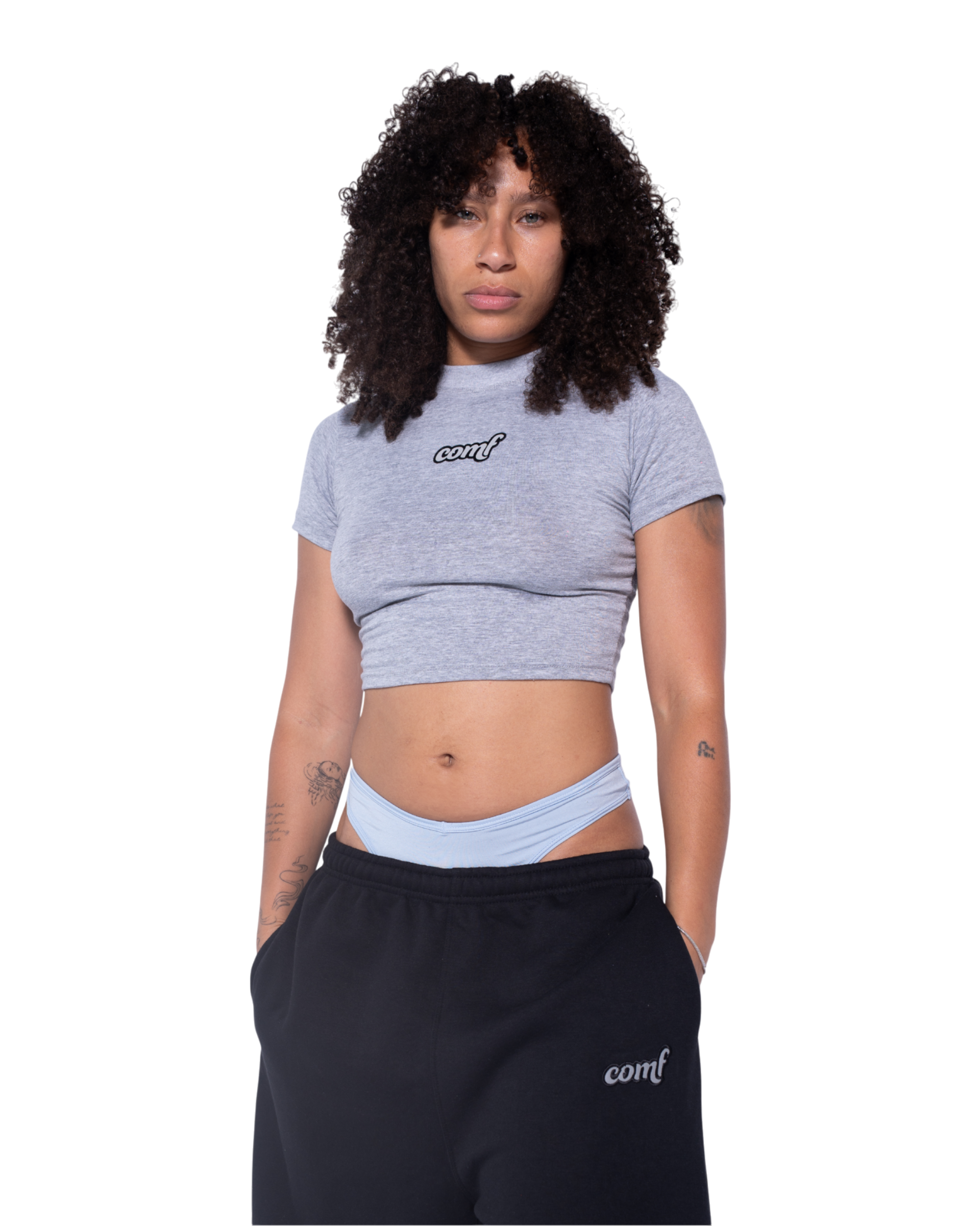 The Comf Women's Baby Tee "Gray"