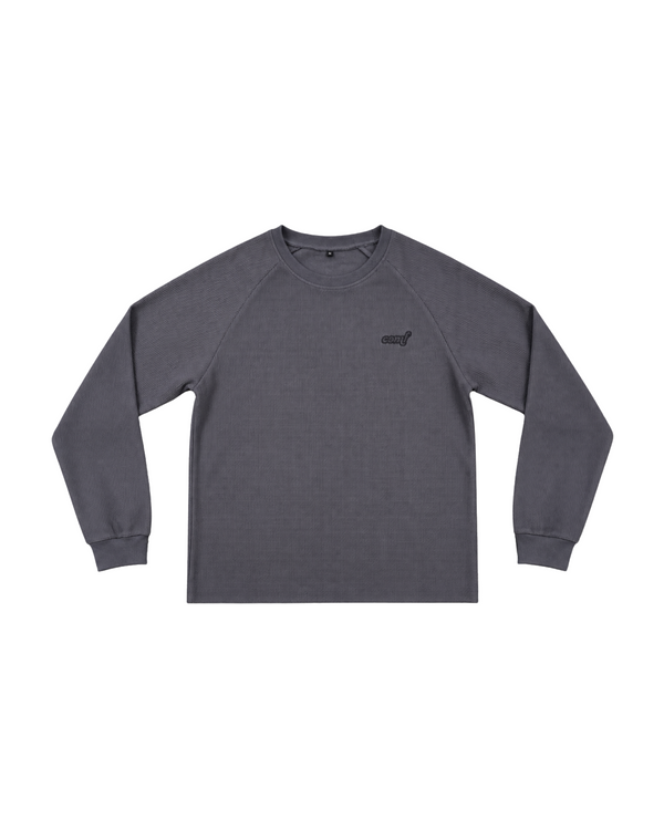 The Comf Waffle Long Sleeve "Washed Charcoal"